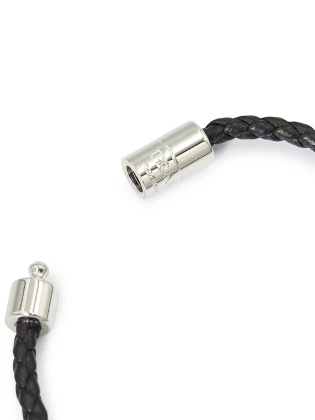 Braided Nappa Leather Bracelet Black