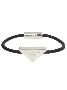 Braided Nappa Leather Bracelet Black