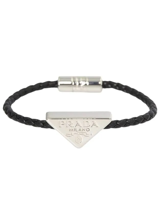 Braided Nappa Leather Bracelet Black