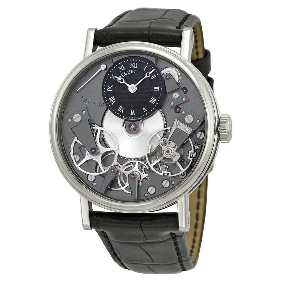 Breguet Tradition Black Skeleton Dial 18kt White Gold Black Leather Men's Watch 7027BBG99V6 7027BB/G9/9V6