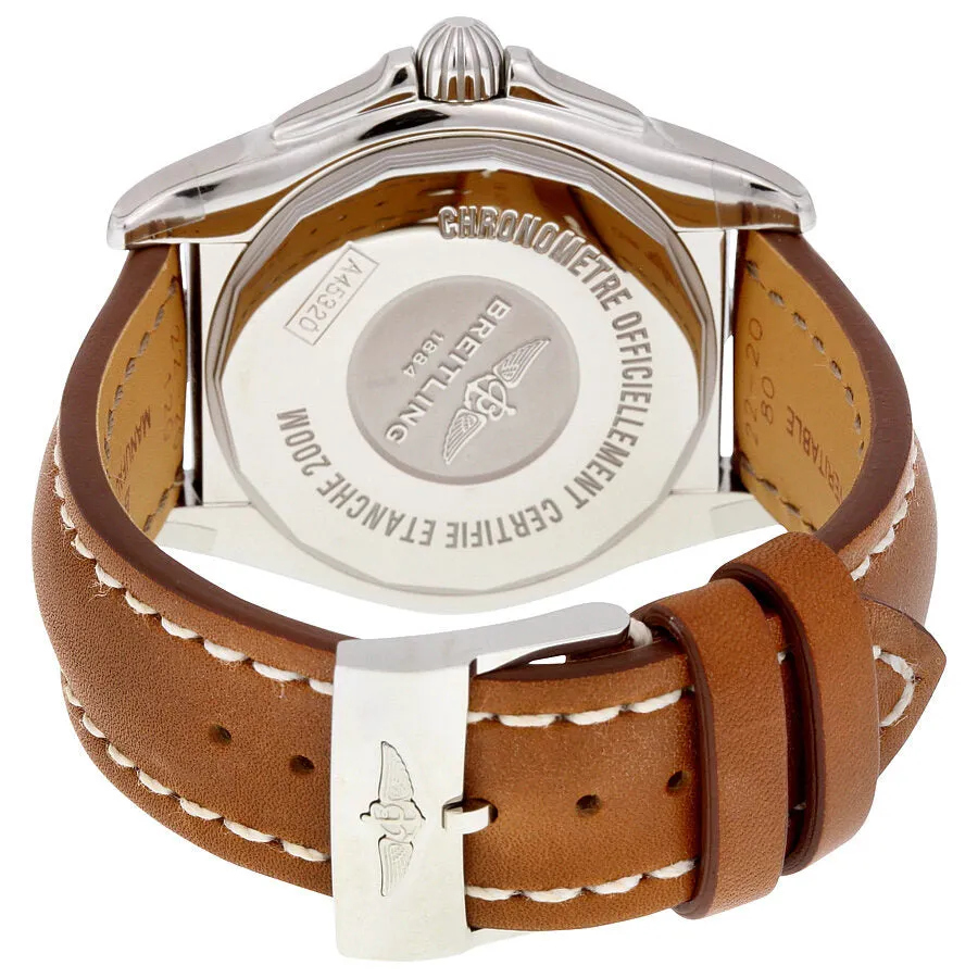 Breitling Galactic 44 Automatic Silver Dial Brown Leather Men's Watch A45320B9-G797CMLT A45320B9-G797-433X-A20BA.1