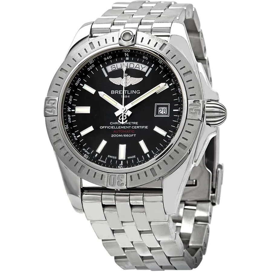 Breitling Galactic 44 Day & Date Automatic Black Dial Men's Watch A453201A/BG10-375A