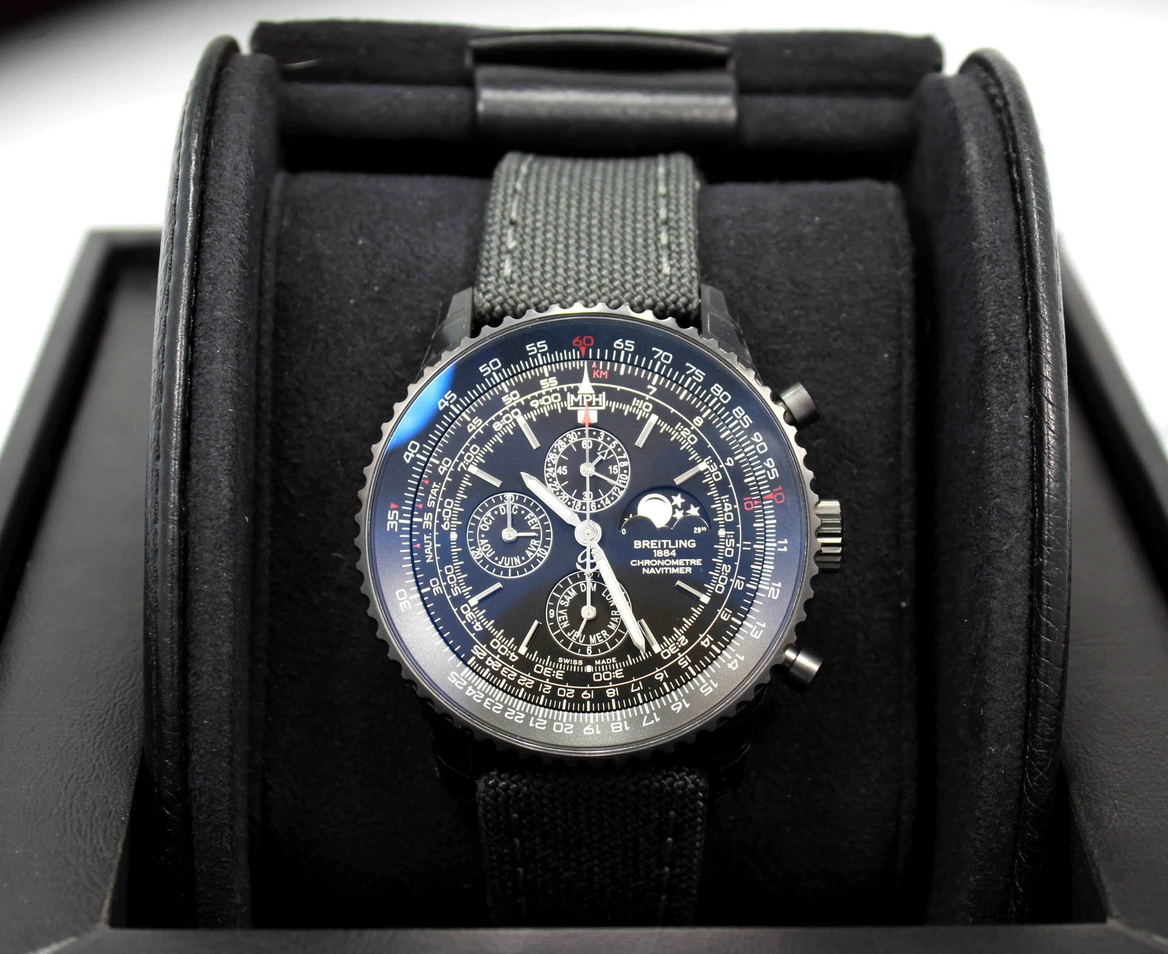 BREITLING Navitimer 1461 m1938022/bd20 LIMITED EDITION 48mm Black Steel Chronograph Moon Phase NEW