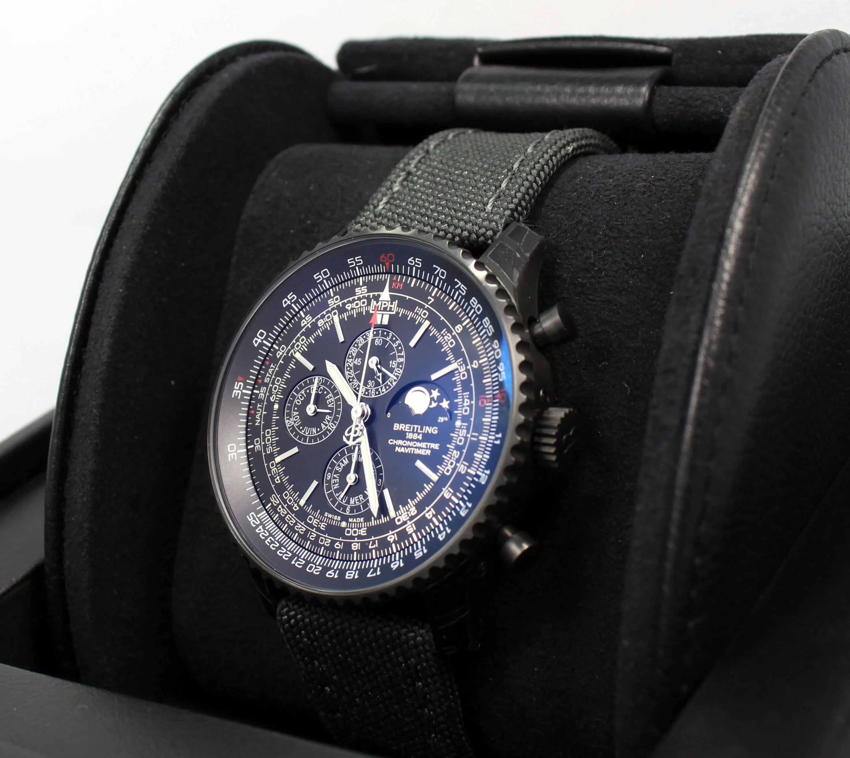 BREITLING Navitimer 1461 m1938022/bd20 LIMITED EDITION 48mm Black Steel Chronograph Moon Phase NEW