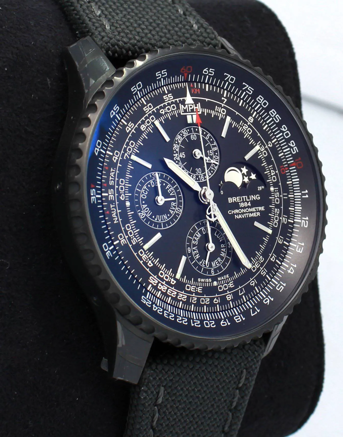 BREITLING Navitimer 1461 m1938022/bd20 LIMITED EDITION 48mm Black Steel Chronograph Moon Phase NEW