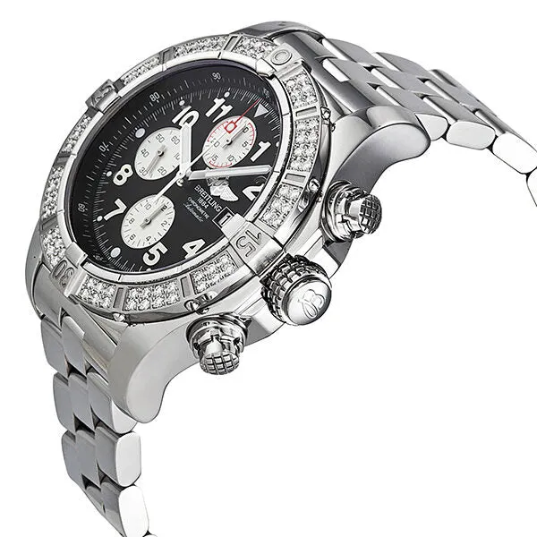 Breitling Super Avenger Chronograph Black Dial Men's Watch A1337053-B973SS