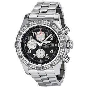 Breitling Super Avenger Chronograph Black Dial Men's Watch A1337053-B973SS