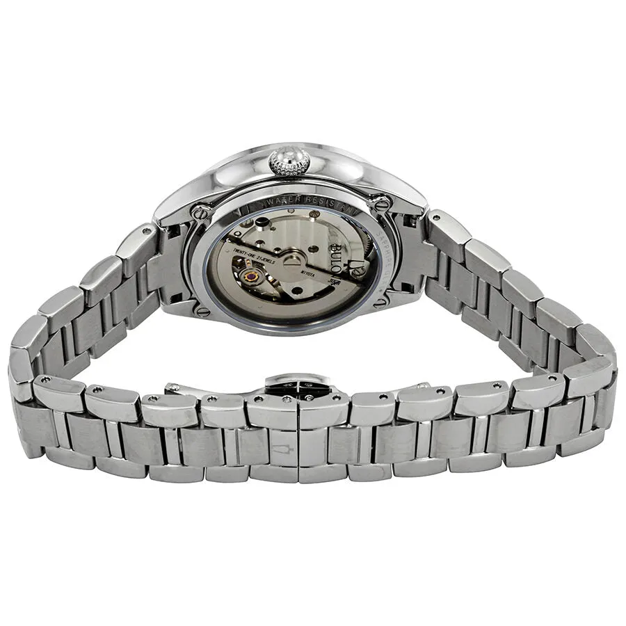 Bulova Classics Automatic Blue Mother of Pearl Diamond Dial Ladies Watch 96P191