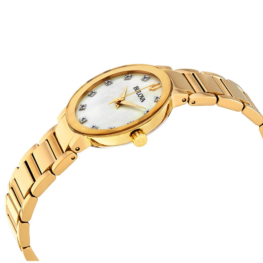 Bulova Mother of Pearl Diamond Dial Laides Watch 97P133