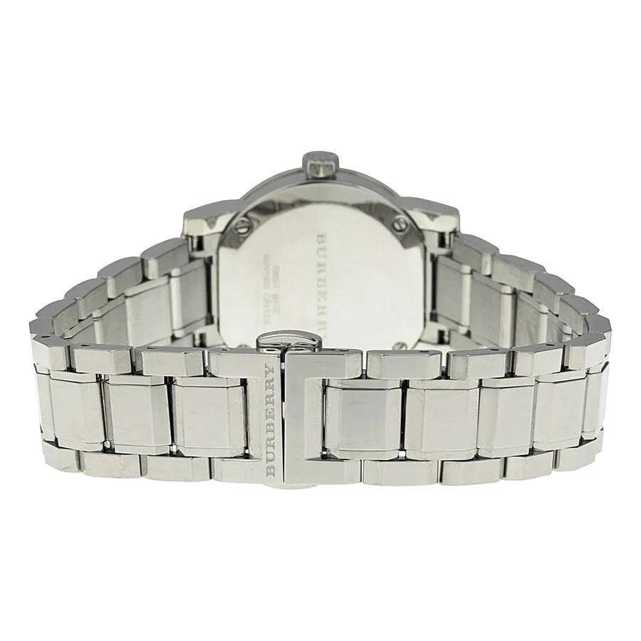 Burberry Diamond Pink Dial Stainless Steel Ladies Watch BU9223