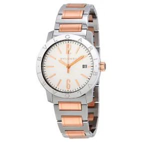 Bvlgari Bvlgari Two-tone Gold Bracelet White Dial Automatic Men's Watch 102108