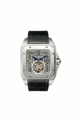 cartier santos 100 flying tourbillon limited edition 46.5mm x 54.9mm 18kt white gold men's watch