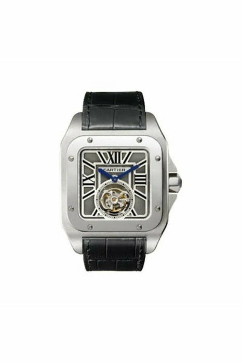 cartier santos 100 flying tourbillon limited edition 46.5mm x 54.9mm 18kt white gold men's watch