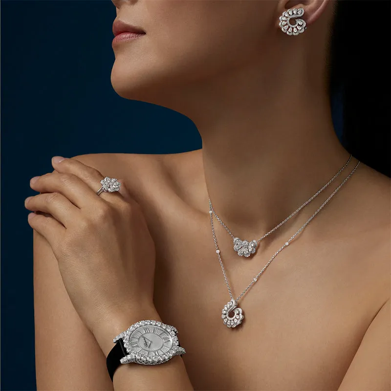 CHOPARD DIAMOND-SET L'HEURE DU DIAMANT WITH BLACK STRAP
