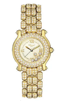 Chopard Happy Sport Diamond 18kt Yellow Gold Ladies Watch 27/6194-20