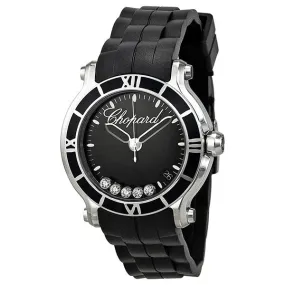 Chopard Happy Sport Floating Diamonds Black Dial Ladies Watch 278551-3002
