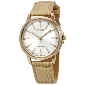 Citizen Chandler Eco-Drive Diamond Silver Dial Ladies Watch FE7033-08A