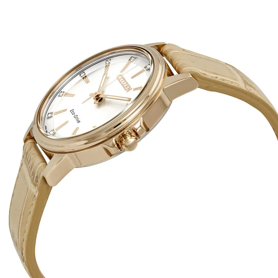 Citizen Chandler Eco-Drive Diamond Silver Dial Ladies Watch FE7033-08A