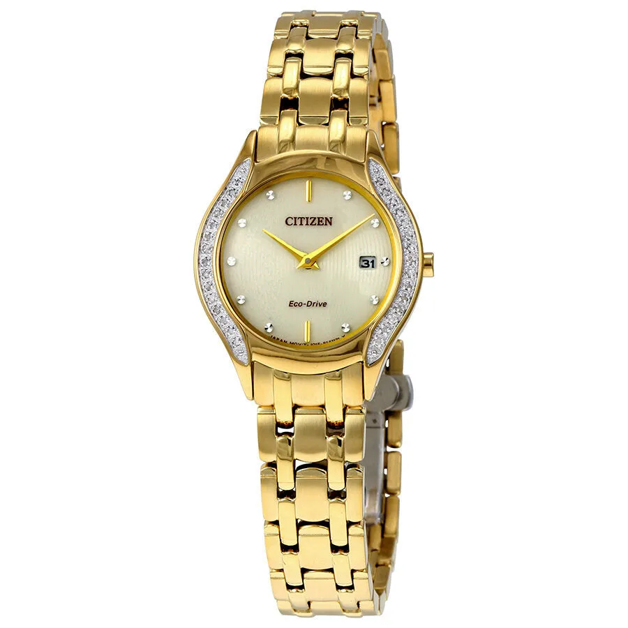 Citizen Diamond Bezel Gold-tone Stainless Steel Ladies Watch GA1062-51P