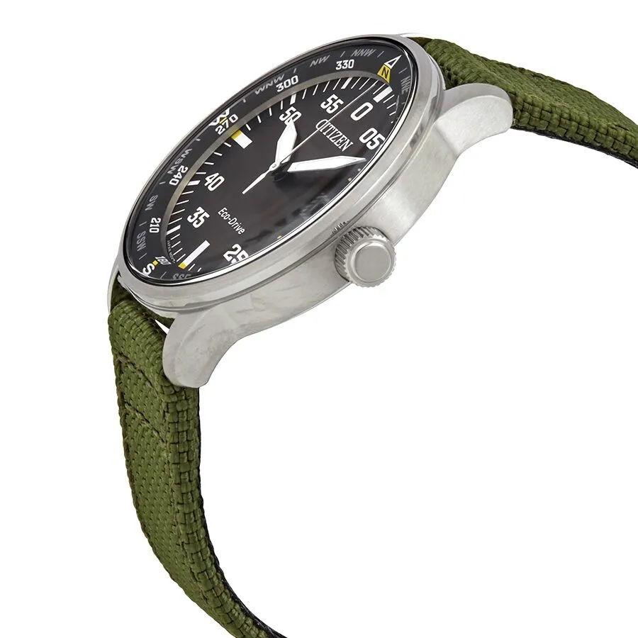 Citizen Solar Black Dial Green Nylon Men's Watch BM7390-22X