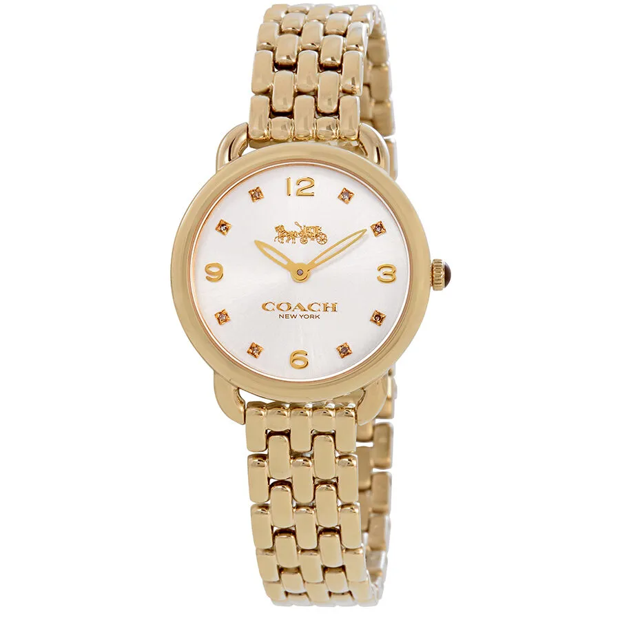 Coach Delancey Slim Silver Dial Ladies Gold Tone Watch 14502782