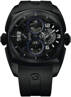 CYR Watch Klepcys Skeleton Chronograph Dark And Blue Black DLC Steel Limited Edition