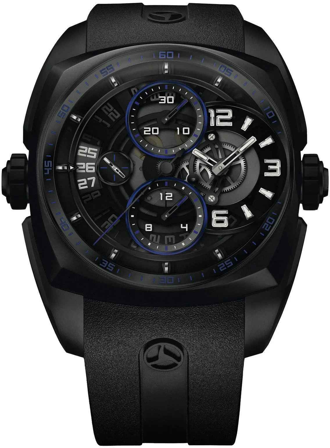 CYR Watch Klepcys Skeleton Chronograph Dark And Blue Black DLC Steel Limited Edition