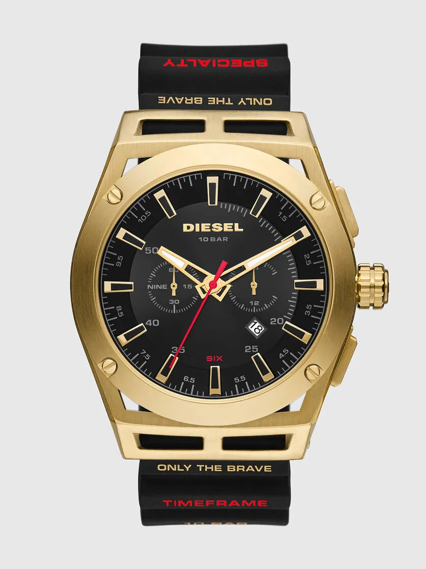 Diesel DZ4546 TimeFrame Chronograph Black Silicone Strap Men Watches
