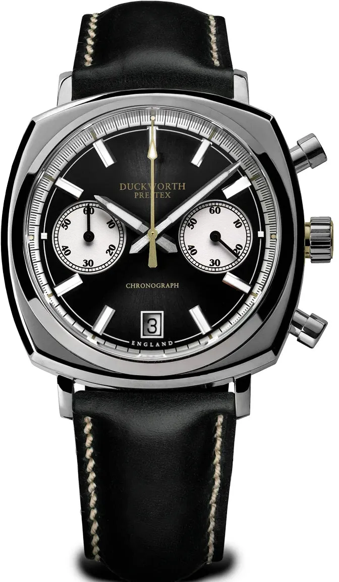 DP Watch Chronograph 42 Black Sunburst Black Leather