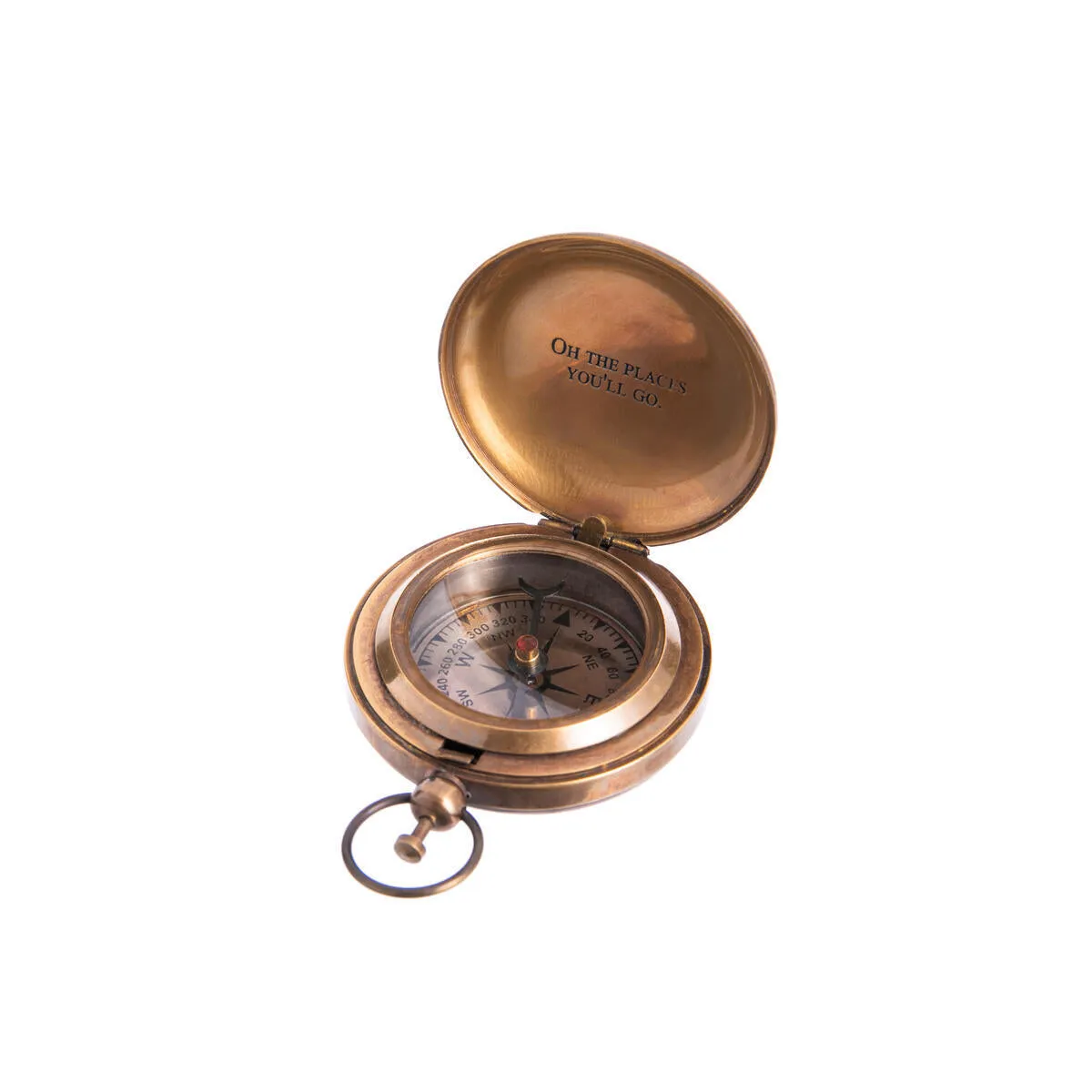 DR. SEUSS QUOTE KEEPSAKE COMPASS IN LEATHER POUCH