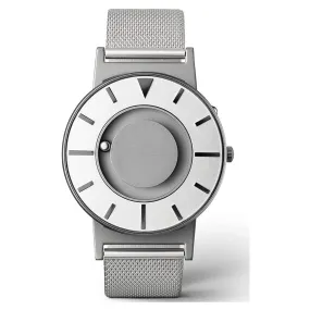 Eone Timepieces Unisex Bradley Silver Dial Band Mesh Compass Iris Steel Quartz Watches - BR-COM-IRIS2