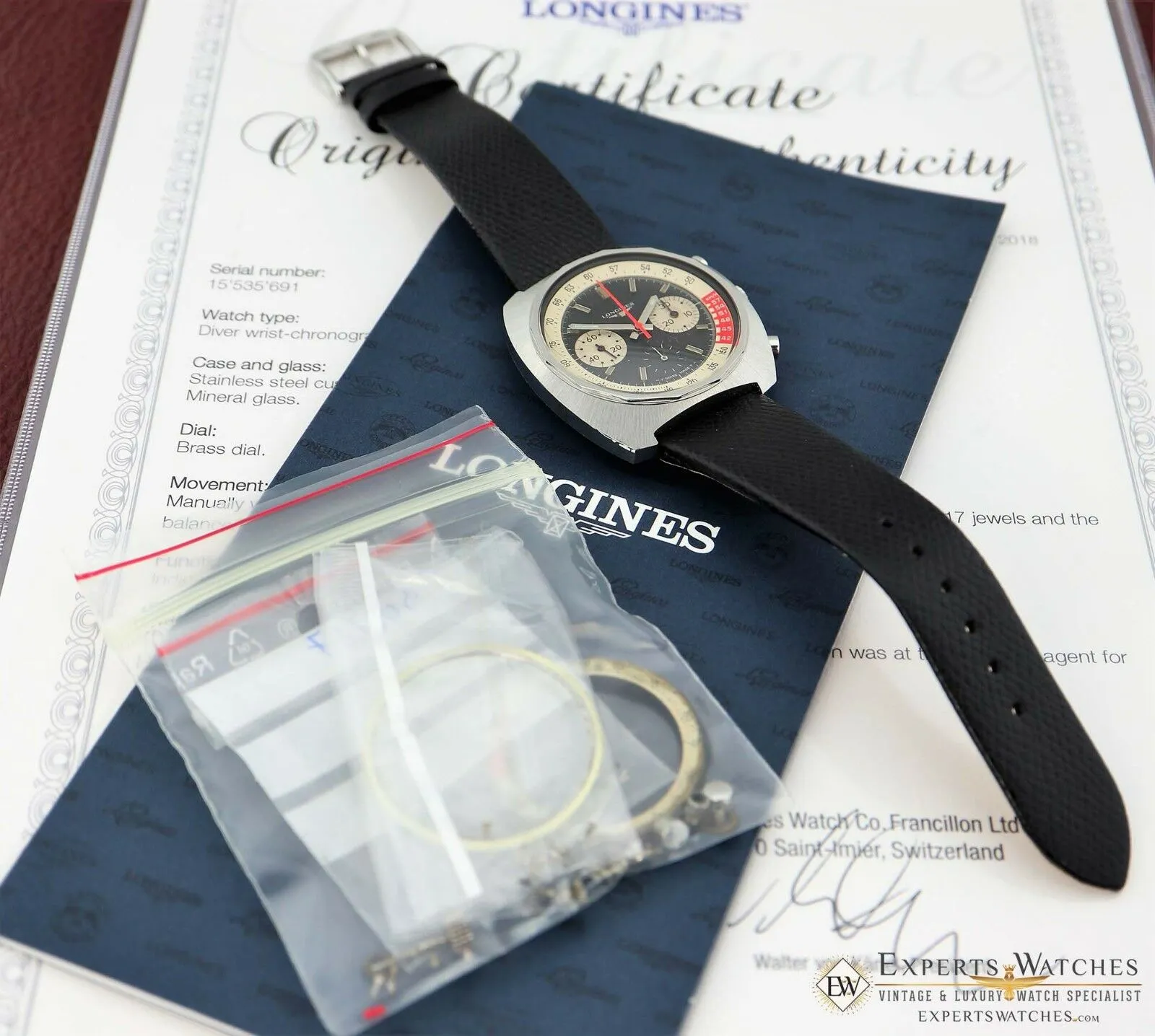 Factory Serviced Vintage LONGINES 8226 Cal 330 Valjoux 72 Chronograph W/Certific