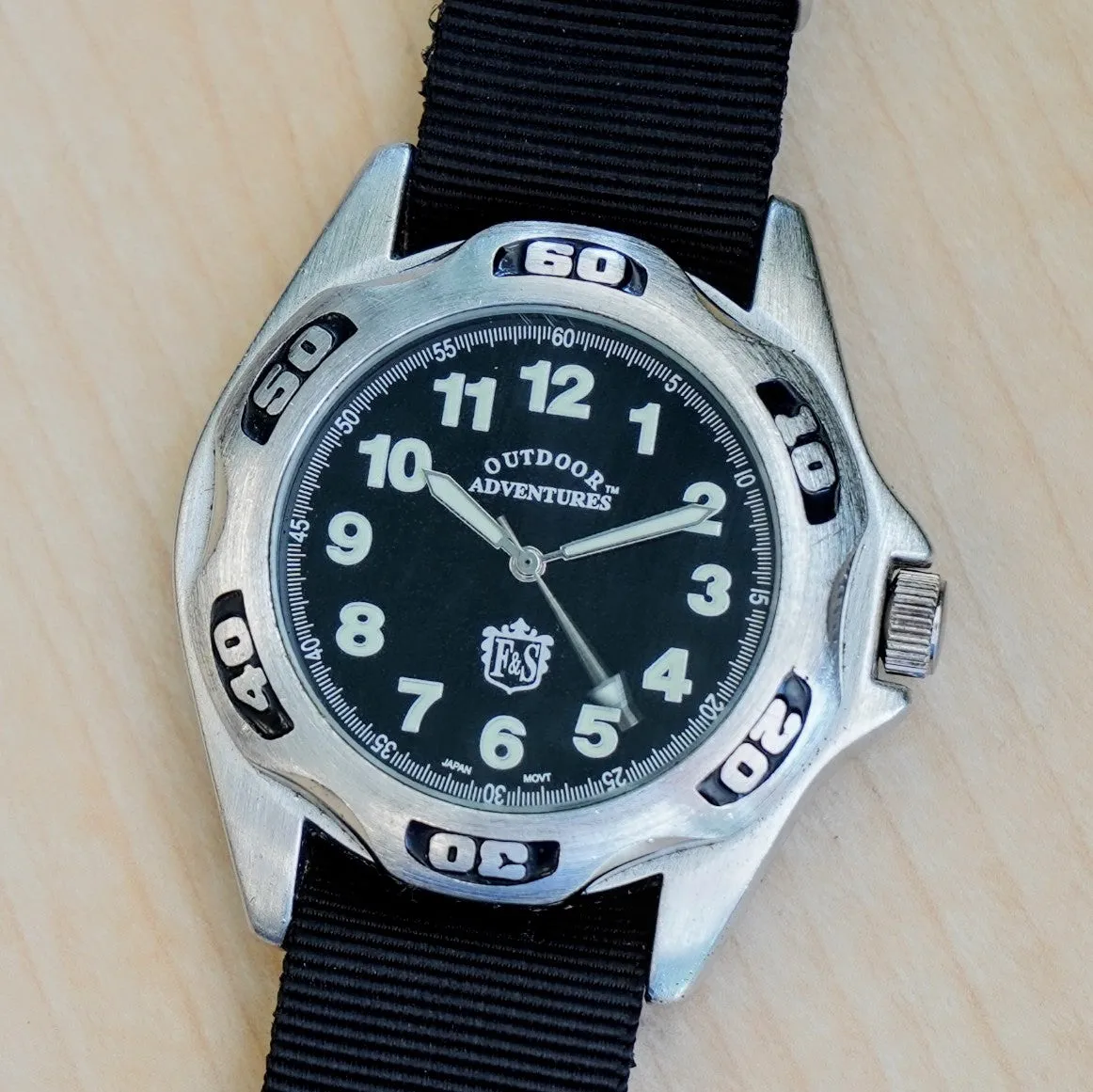 FIELD & STREAM Adventures Watch Black Luminous Dial Vintage Wristwatch 100FT WR