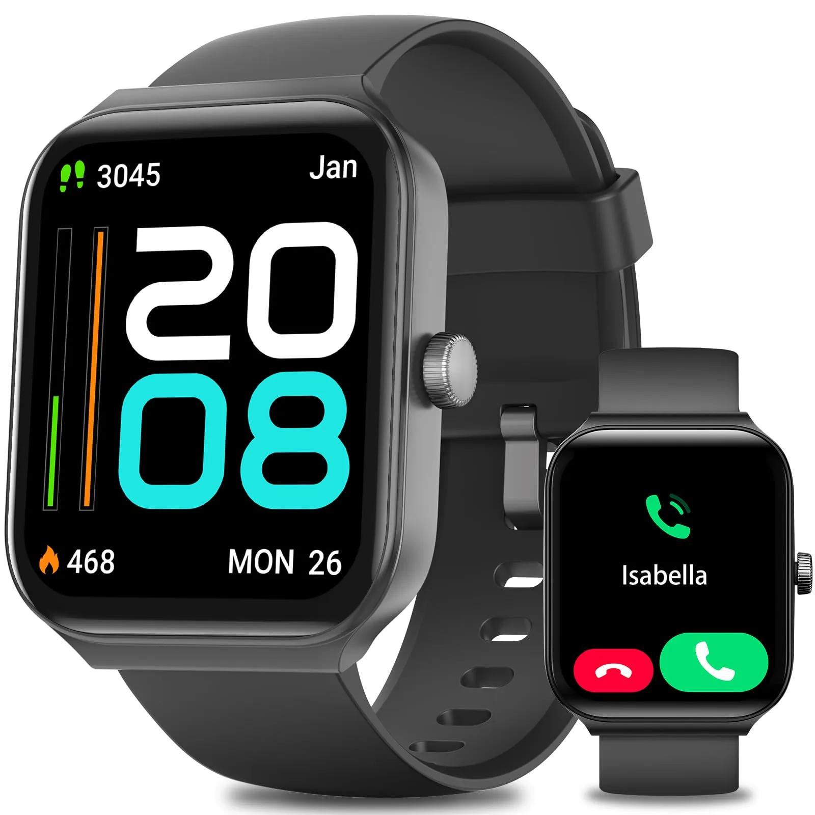 Fitness Smart Watch for Men Women with Heart Rate Monitor, Qucian Smartwatch for Android & iOS Phones, Activity Tracker with Alexa, Sleep Monitor, Step Calorie Counter, Bluetooth Call,IP68 Waterproof