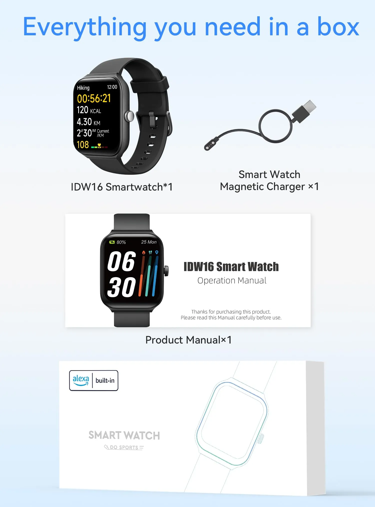 Fitness Smart Watch for Men Women with Heart Rate Monitor, Qucian Smartwatch for Android & iOS Phones, Activity Tracker with Alexa, Sleep Monitor, Step Calorie Counter, Bluetooth Call,IP68 Waterproof