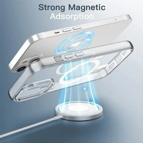 For iPhone 14 Magnetic Shockproof Clear Case Megsafe Back Cover