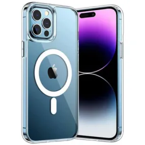 For iPhone 14 Magnetic Shockproof Clear Case Megsafe Back Cover