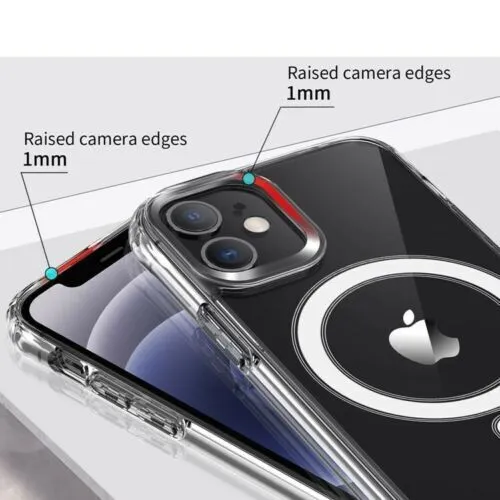 For iPhone 14 Magnetic Shockproof Clear Case Megsafe Back Cover