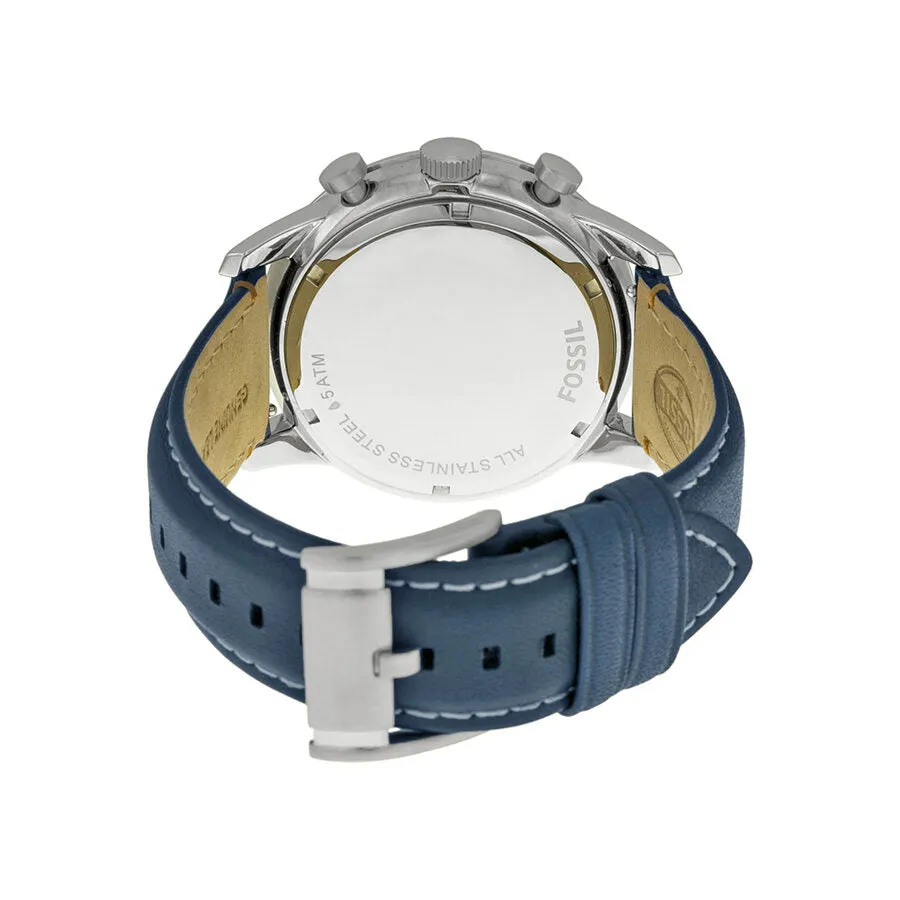 Fossil Townsman Chronograph White Dial Blue Leather Men's Watch FS4932