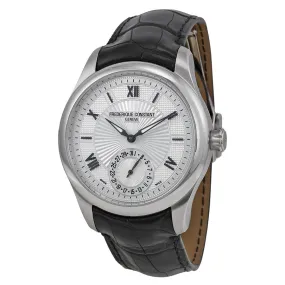 Frederique Constant Maxi Manufacture Silver Guilloche Leather Men's Watch FC-700MS5M6
