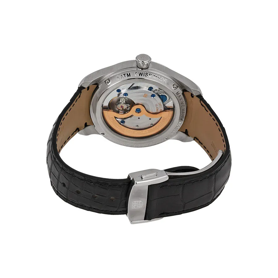 Frederique Constant Maxi Manufacture Silver Guilloche Leather Men's Watch FC-700MS5M6