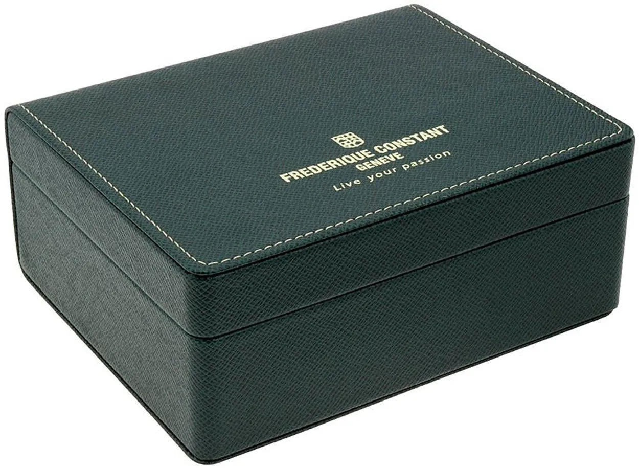 Frederique Constant Slimline Silver Dial Date Black Leather Strap Quartz Mens Watch FC-245M5S6