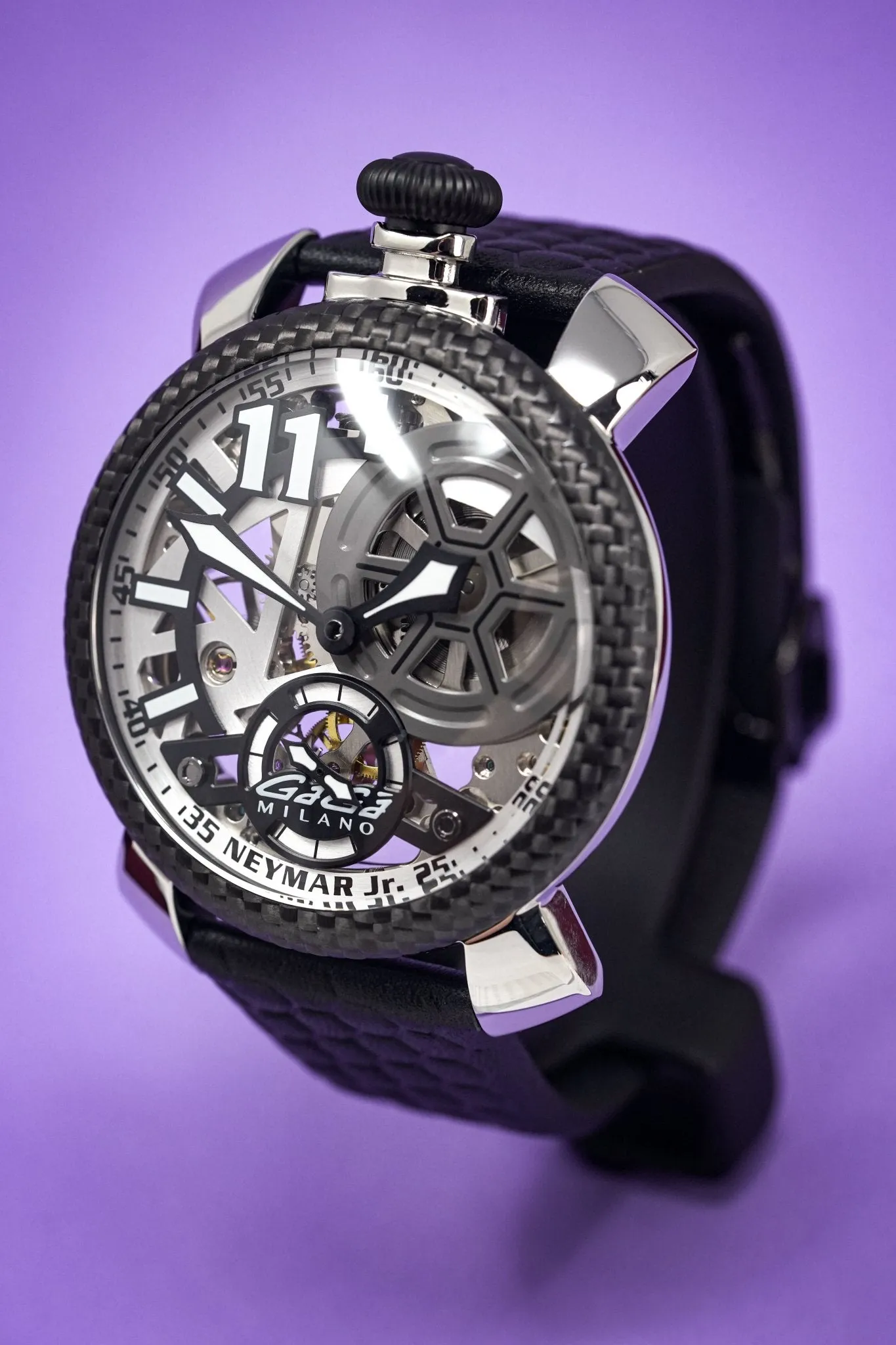 Gaga Milano Watch Neymar Jr. Skeleton Steel Carbon Limited Edition