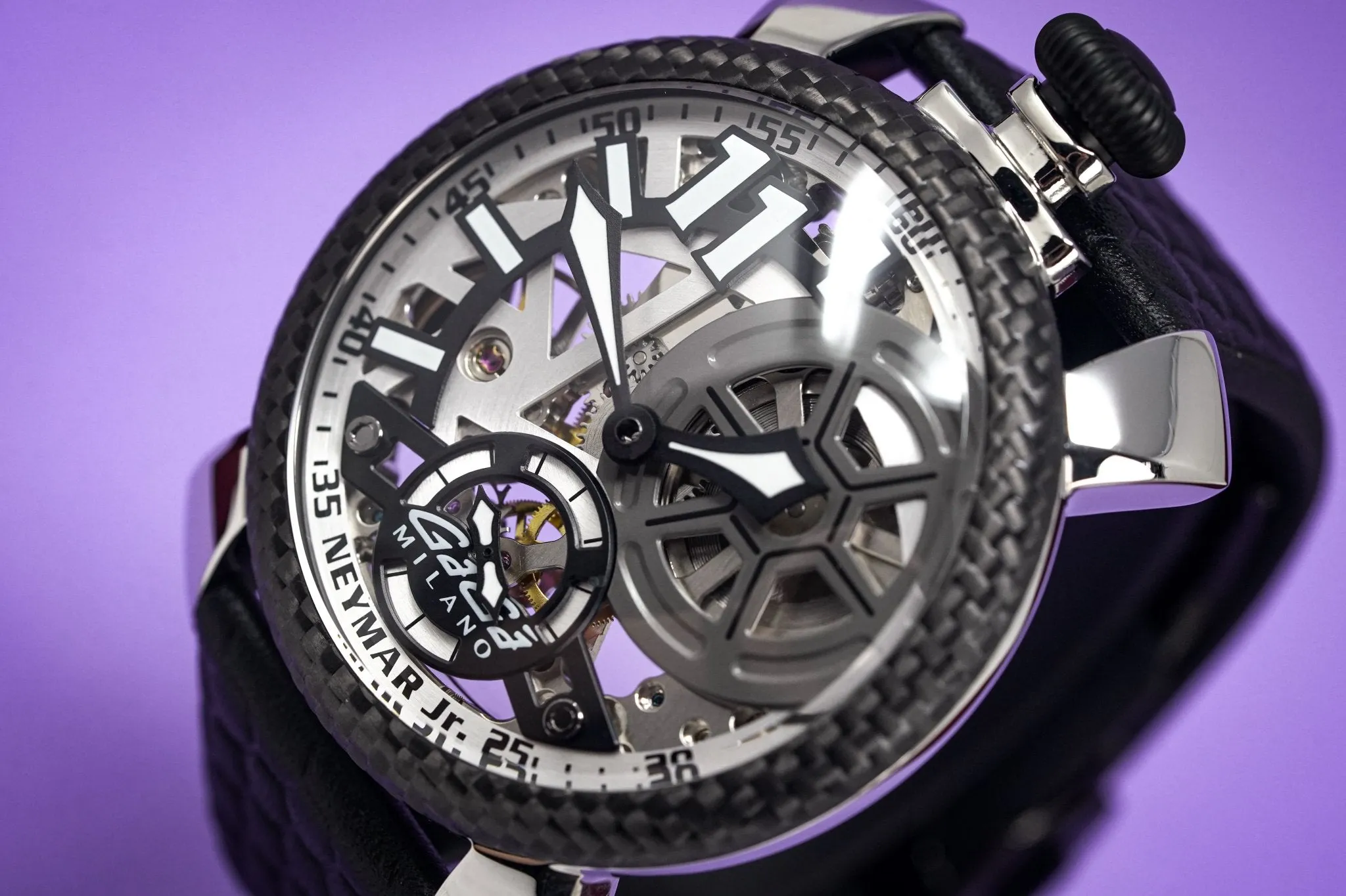 Gaga Milano Watch Neymar Jr. Skeleton Steel Carbon Limited Edition