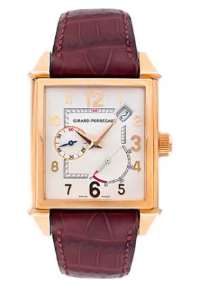 Girard Perregaux Vintage 1945 18kt Rose Gold Brown Leather Men's Watch 25850-0-52-1051