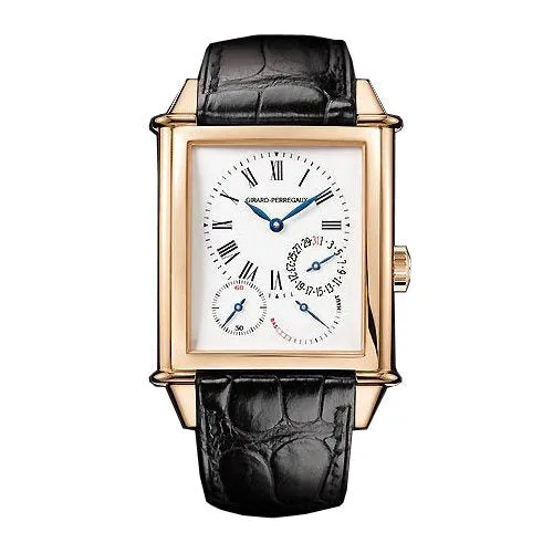 Girard Perregaux Vintage 1945 Automatic Beige Enamel Dial 18kt Rose Gold Brown Leather Men's Watch 25845-52-741-BA6A