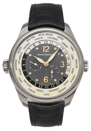 Girard Perregaux Worldwide Time Control 18kt White Gold Black Men's Watch 49850-53-251-BA6D