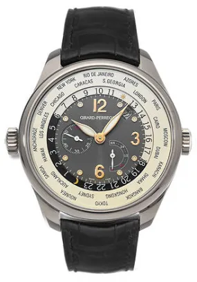 Girard Perregaux Worldwide Time Control 18kt White Gold Black Men's Watch 49850-53-251-BA6D