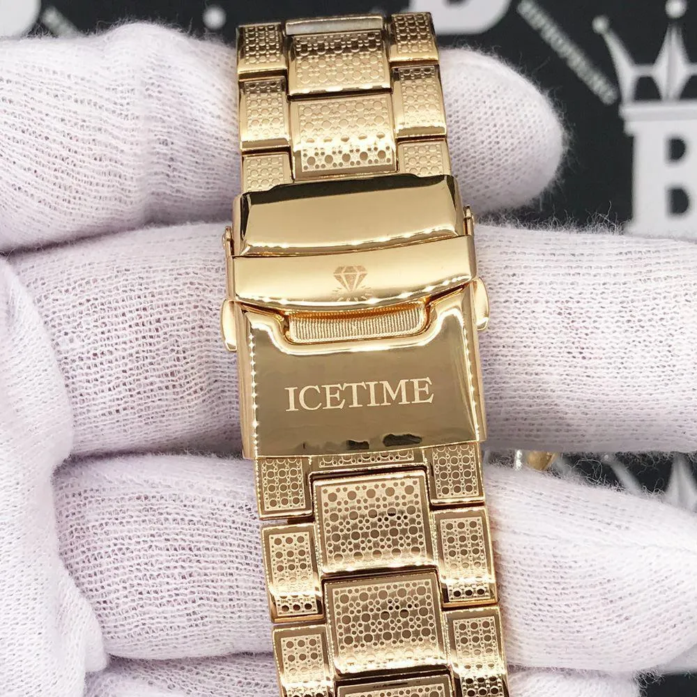 Gold 2 Row .50 Carat Diamond Hip Hop Watch