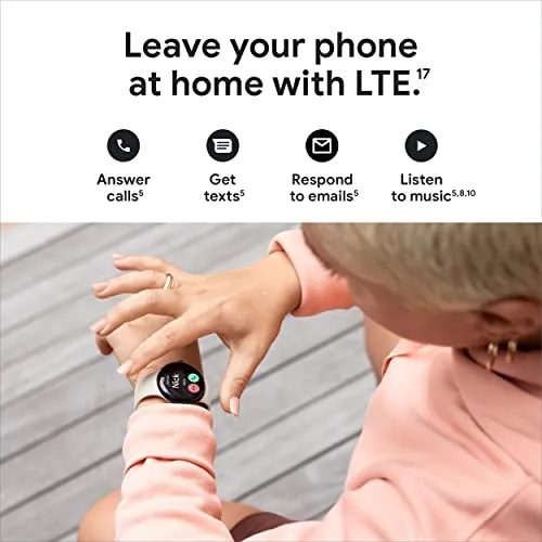 Google Pixel Watch - Android Smartwatch with Fitbit Activity Tracking - Heart Rate Tracking - Polished Silver Stainless Steel case with Chalk Active band - LTE